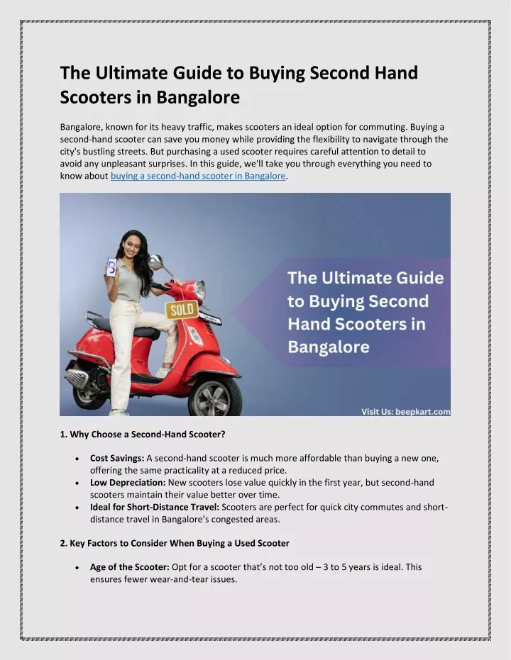 the ultimate guide to buying second hand scooters