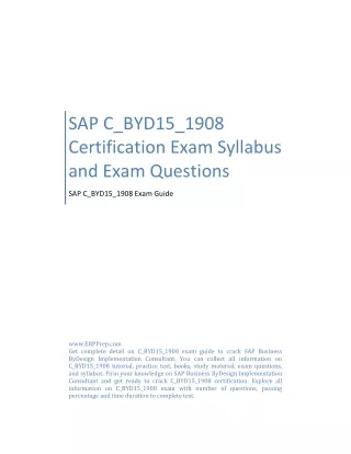 sap c byd15 1908 certification exam syllabus