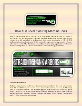 How AI is Revolutionizing Machine Tools