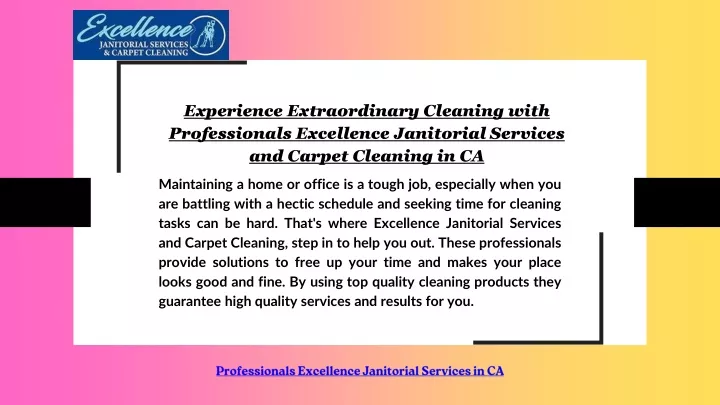 experience extraordinary cleaning with