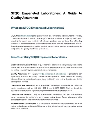 stqc empaneled laboratories a guide to quality