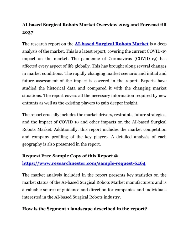 ai based surgical robots market overview 2025