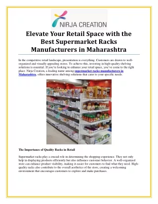 Premium Supermarket Racks Manufacturers in Maharashtra | Nirja Creation