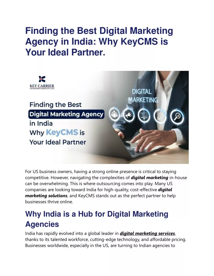 finding the best digital marketing agency in india why keycms is your ideal partner