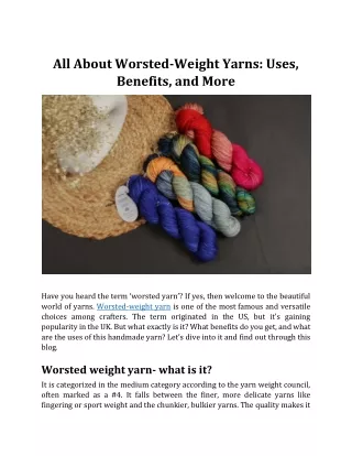 All About Worsted Weight Yarn