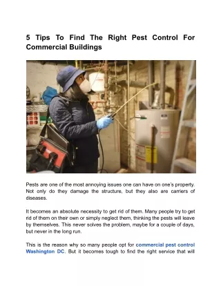 5 Tips To Find The Right Pest Control For Commercial Buildings