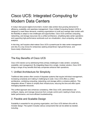 Cisco UCS_ Integrated Computing for Modern Data Centers