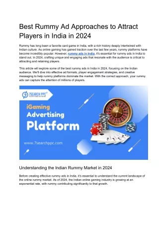 Best Rummy Ad Approaches to Attract Players in India in 2024