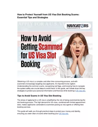 How to Protect Yourself from US Visa Slot Booking Scams