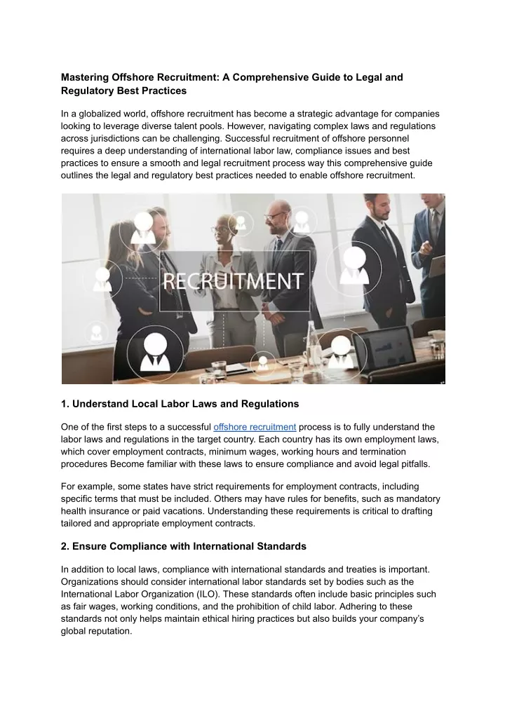 mastering offshore recruitment a comprehensive