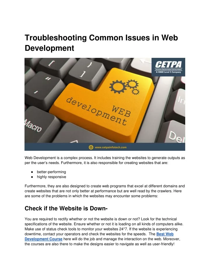 troubleshooting common issues in web development