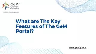 what are the key features of the gem portal