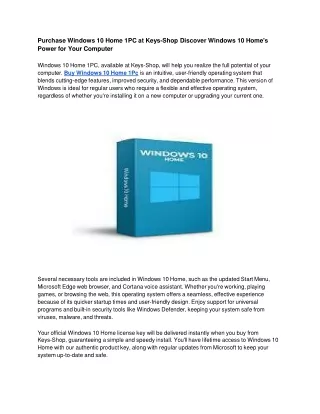 purchase windows 10 home 1pc at keys shop