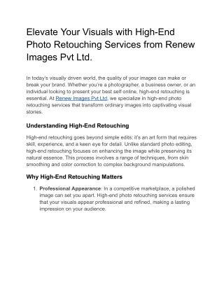 elevate your visuals with high end photo