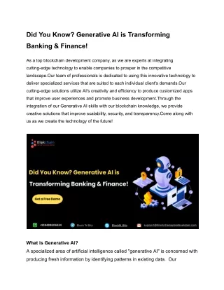 did you know generative ai is transforming