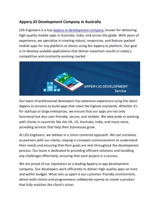 appery io development company in australia