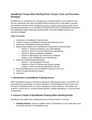 QuickBooks Freezes When Sending Email_ Causes, Fixes, and Prevention Strategies