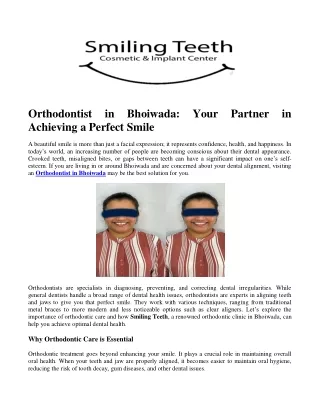 Orthodontist in Bhoiwada: Your Partner in Achieving a Perfect Smile