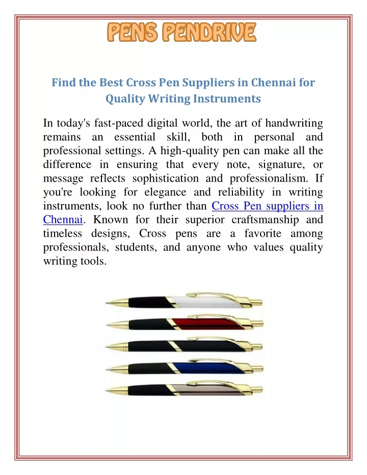 find the best cross pen suppliers in chennai