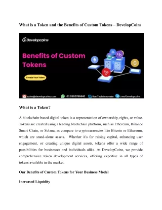 what is a token and the benefits of custom tokens