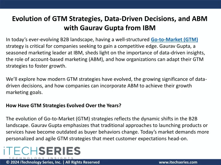 evolution of gtm strategies data driven decisions