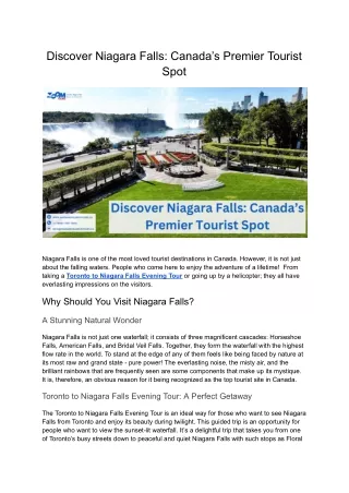 Discover Niagara Falls: Canada’s Premier Tourist Spot