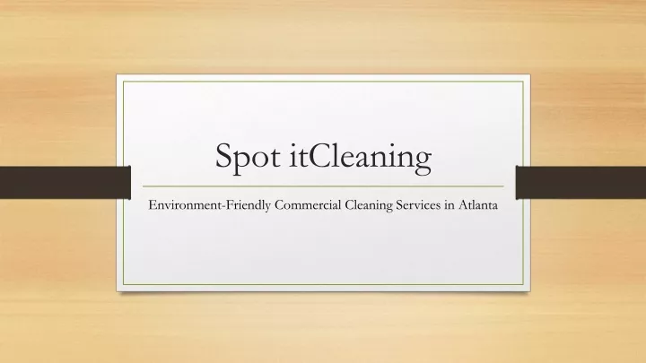 spot itcleaning