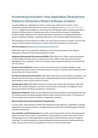 accelerating innovation how application