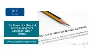 The Power of a Demand Letter in Judgment Collection: Why It Matters