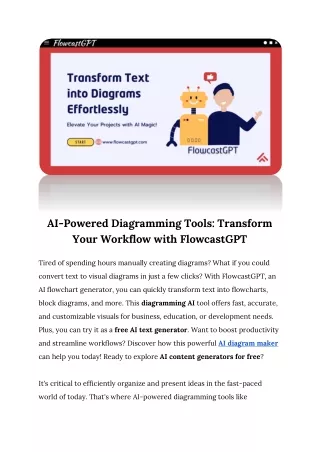 AI-Powered Diagramming Tools_ Transform Your Workflow with FlowcastGPT