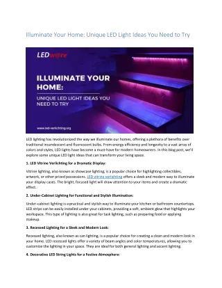 Illuminate Your Home  Unique LED Light Ideas You Need to Try
