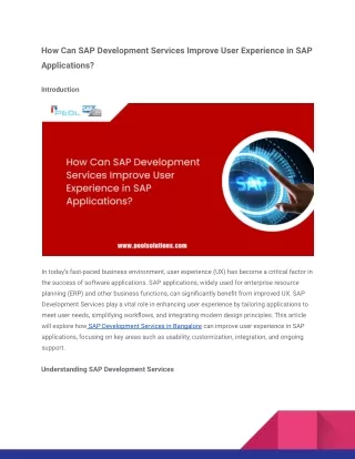 How Can SAP Development Services Improve User Experience in SAP Applications_