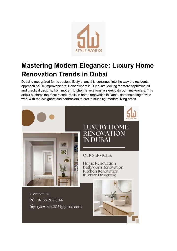 Fresh Look at Ppt Mastering Modern Elegance Luxury Home Renovation Trends In Dubai