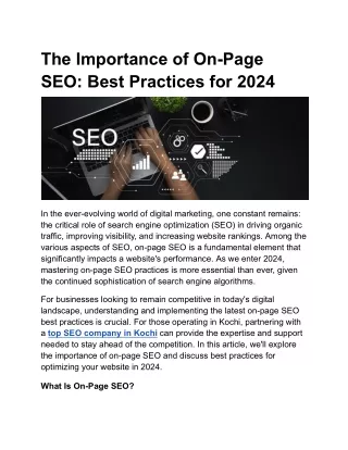 the importance of on page seo best practices