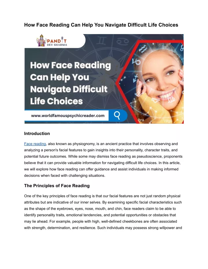 how face reading can help you navigate difficult