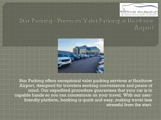 Star Parking - Premium Valet Parking at Heathrow Airport