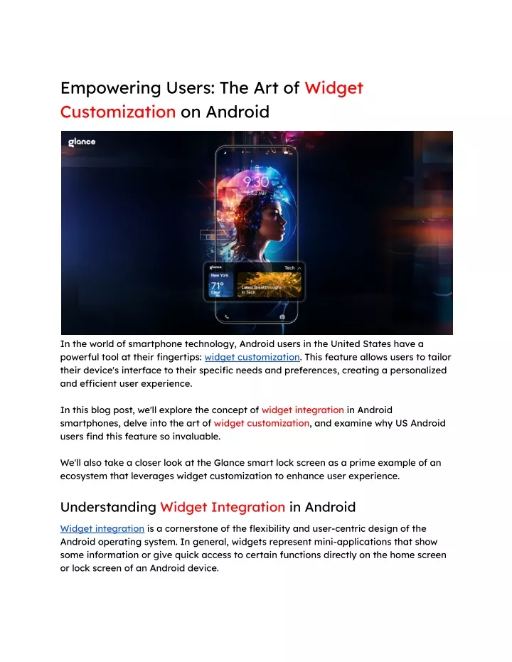 empowering users the art of widget customization