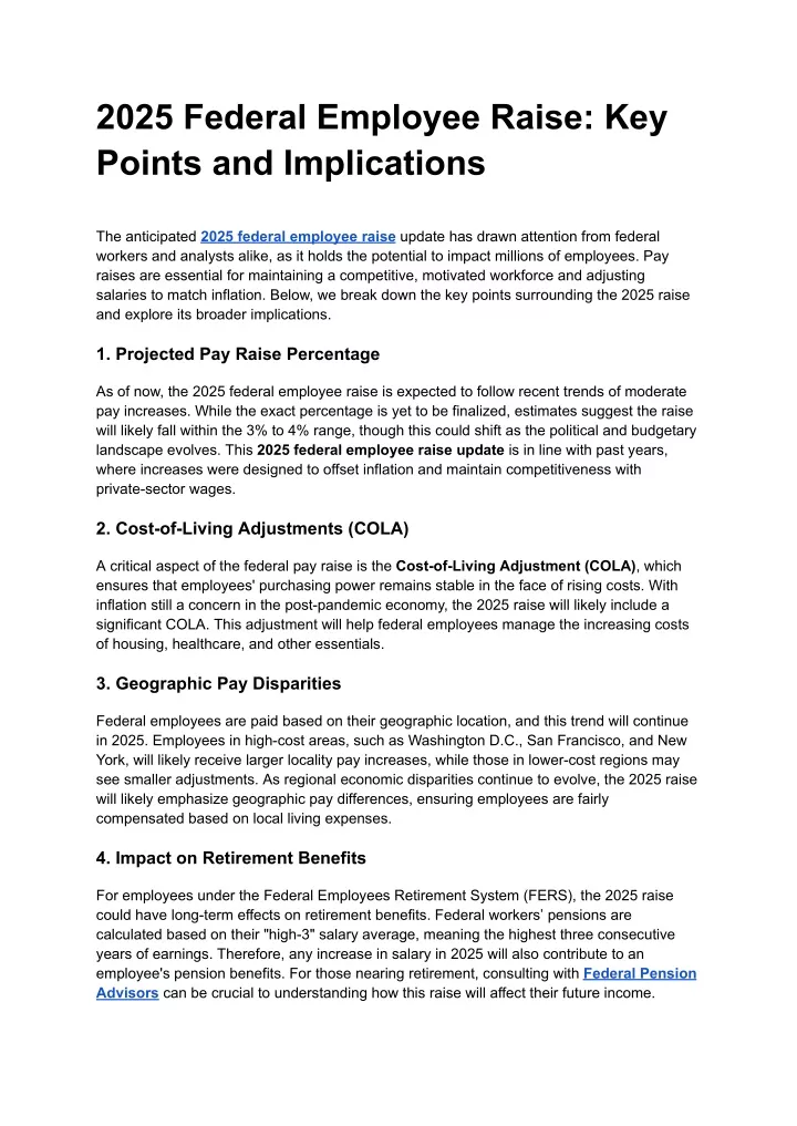 PPT - 2025 Federal Employee Raise_ Key Points and Implications 