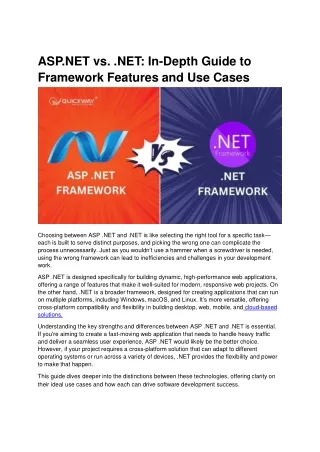asp net vs net in depth guide to framework