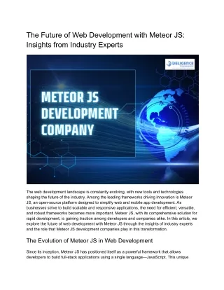 The Future of Web Development with Meteor JS_ Insights from Industry Experts