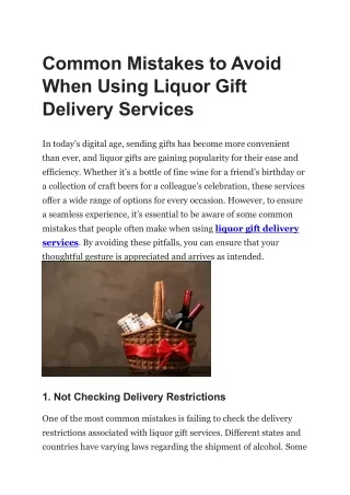 common mistakes to avoid when using liquor gift