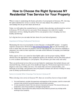 how to choose the right syracuse ny residential