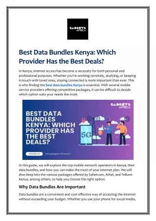 Best Data Bundles Kenya - Which Provider Has the Best Deals?