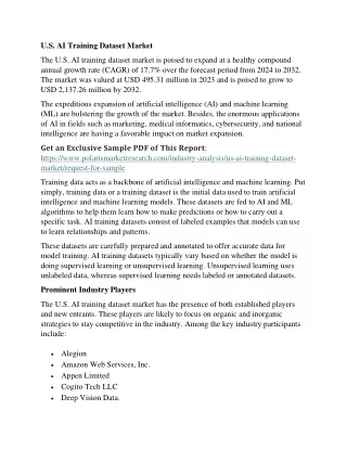 u s ai training dataset market