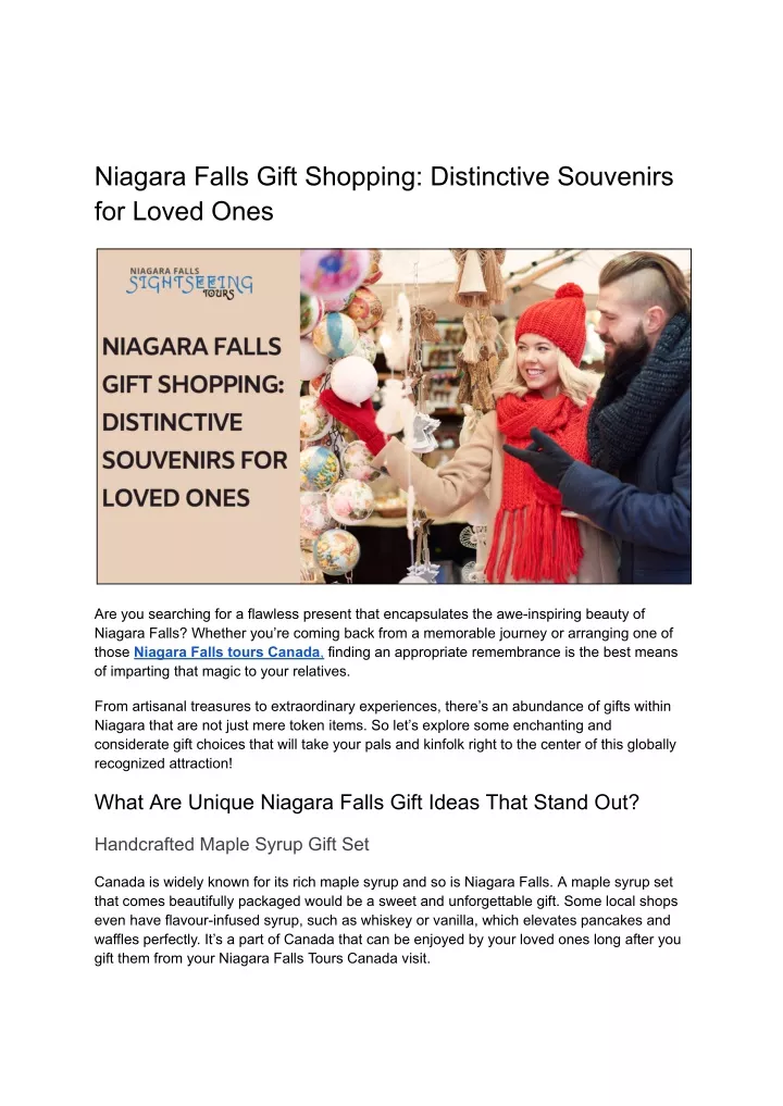 niagara falls gift shopping distinctive souvenirs