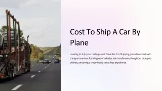 Cost To Ship A Car By Plane