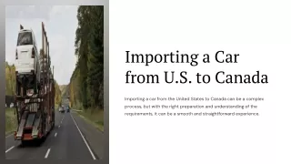Cost To Import Car From Us To Canada