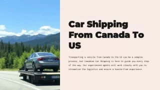 Car Shipping From Canada To Us
