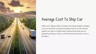 Average Cost To Ship Car