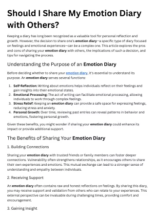 Should I Share My Emotion Diary with Others